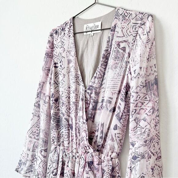 Rory Beca Aztec Print Silk Long Sleeve Romper - Picture 5 of 10